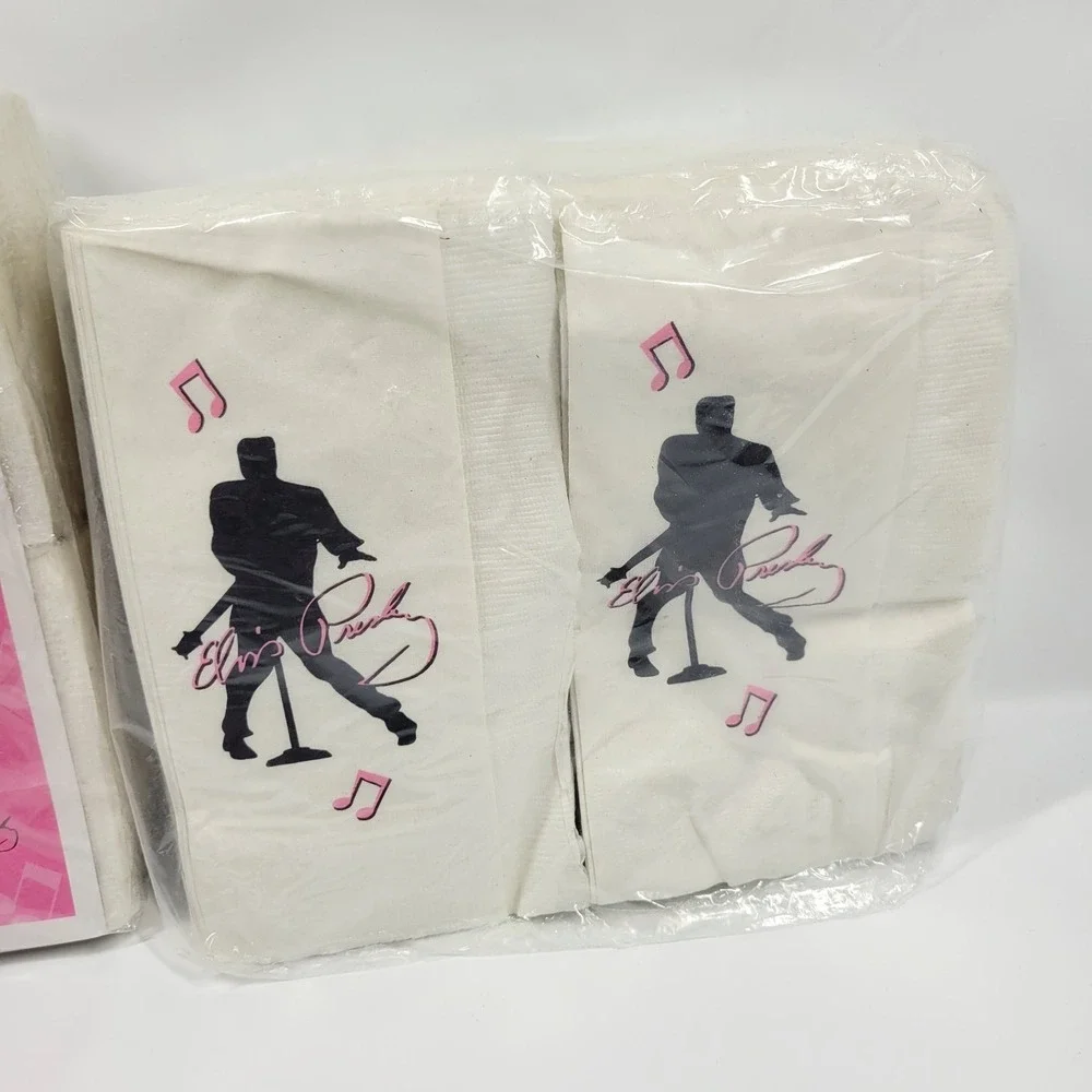 1997 Elvis Presley Dispenser Size Napkins 200 NOS Sealed 13x13